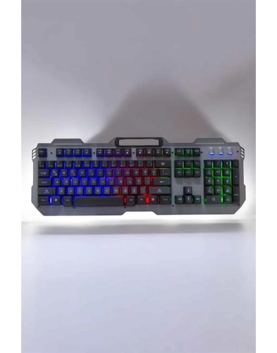 Oyuncu Klavyesi Q Klavye RGB Işıklı Mouse Hediyeli