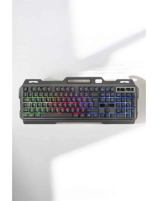 Oyuncu Klavyesi Q Klavye RGB Işıklı Mouse Hediyeli