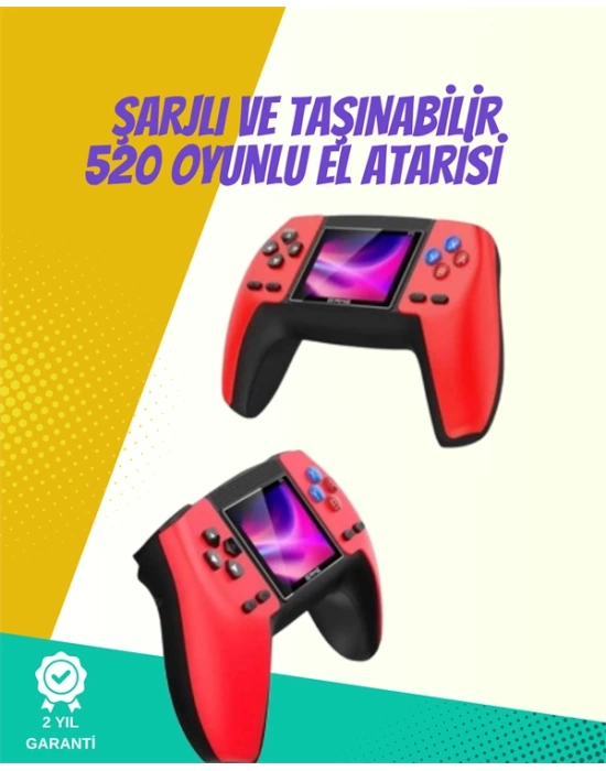 P5 Retro GamePad – Kompakt Tasarım, 520 Oyun, Nostalji Sevenlere Özel