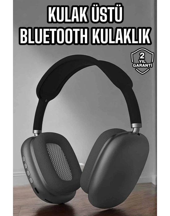 P9 Plus Hi-fi Ses Kalitesi Ayarlanabilir Mikrofonlu Bluetooth Kulaklık Siyah