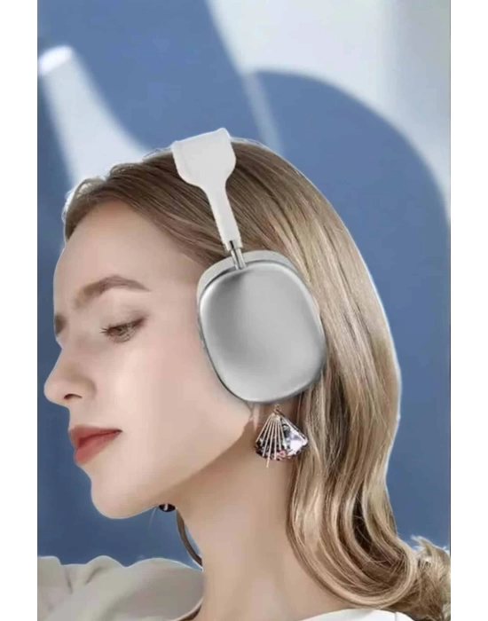 P9 Plus Kablosuz Kulak Üstü Bluetooth Kulaklık Beyaz Yüksek Ses Kaliteli
