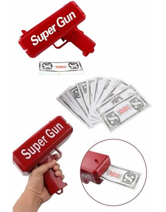 Para Dolar Atma Makinası Super Money Gun Para Saçma Fırlatma Tabancası