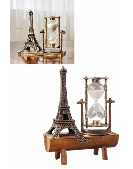 Paris Eyfel Kulesi Hediyelik Eyfel Retro Kum Saati Dekoratif Eşya