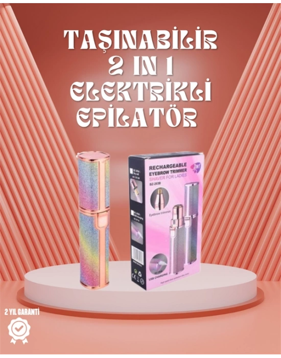 Paslanmaz Çelik Bıçaklı USB Epilatör – Kaş, Üst Dudak ve Çene Tüy Temizleyici