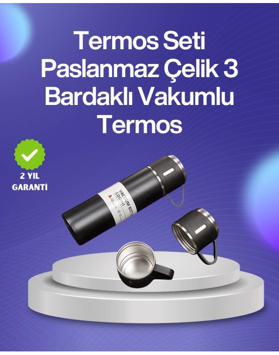 Paslanmaz Çelik Termos Seti | 500 ml Kapasite, 6-12 Saat Isı Koruma, Hediye Kutulu