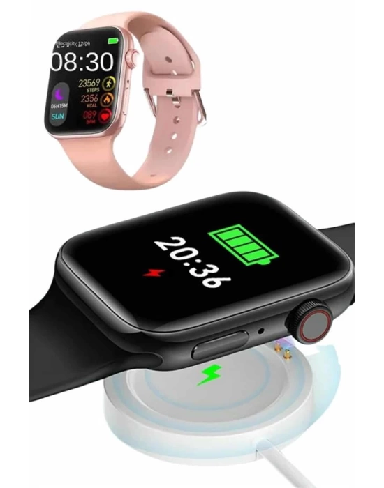 Pembe Akıllı Saat 49mm iOS & Android Uyumlu Arama Özellikli