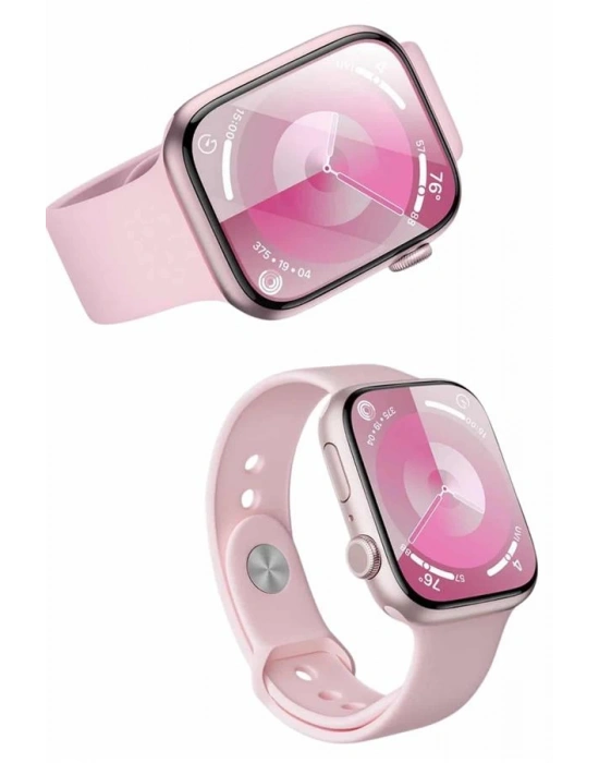 Pembe Akıllı Saat 49mm iOS & Android Uyumlu Arama Özellikli