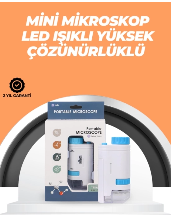 Portatif El Mikroskop – LED Işıklı, Aynı Anda Net Odaklama