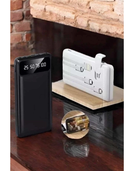 Powerbank 20.000 Mah Dijital Göstergeli LCD Ekran Uzun Pil Ömrü