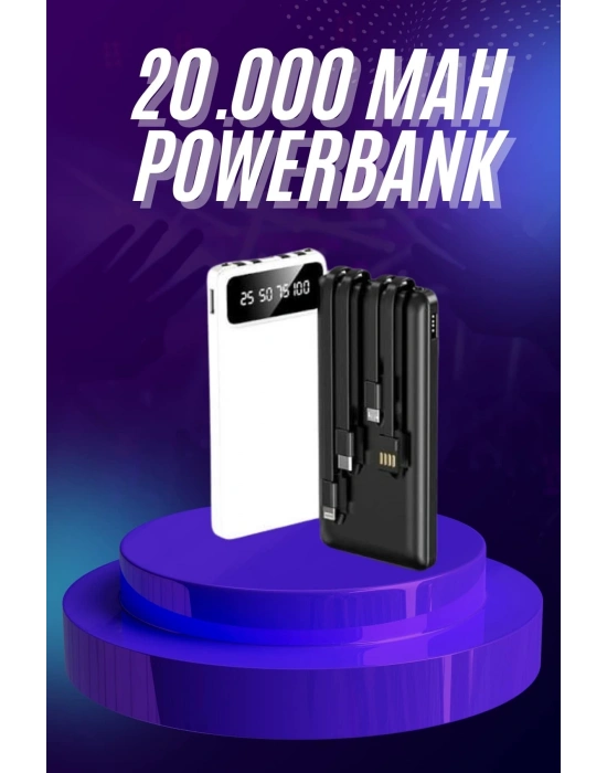Powerbank 20.000 MAH Hızlı Şarj Özellikli Taşınabilir USB Girişli
