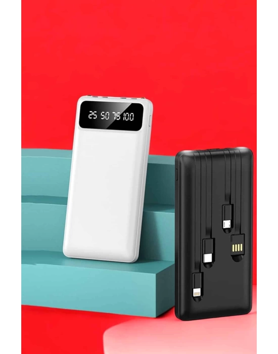 Powerbank 20.000 Mah LCD Ekran USB Lightning Type-C Uyumlu İOS ve Android