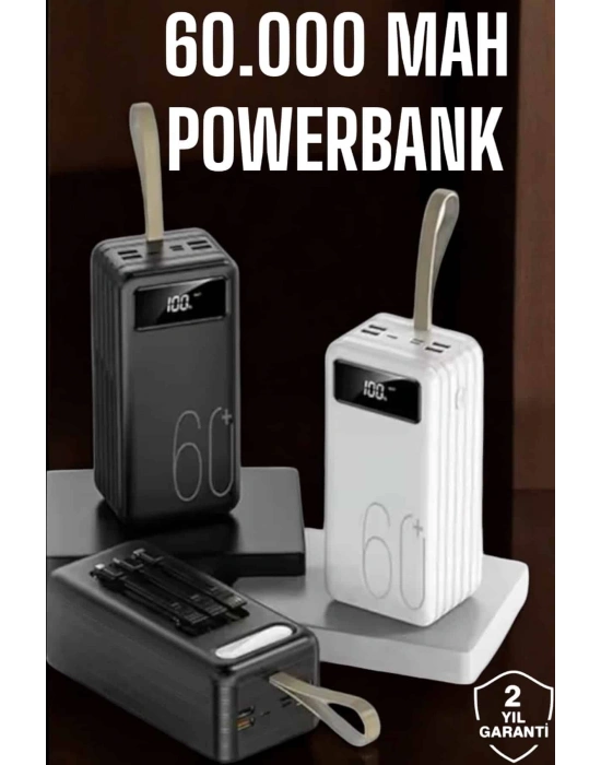 Powerbank 60.000 MAH Dijital Göstergeli 4 Portlu Taşınabilir