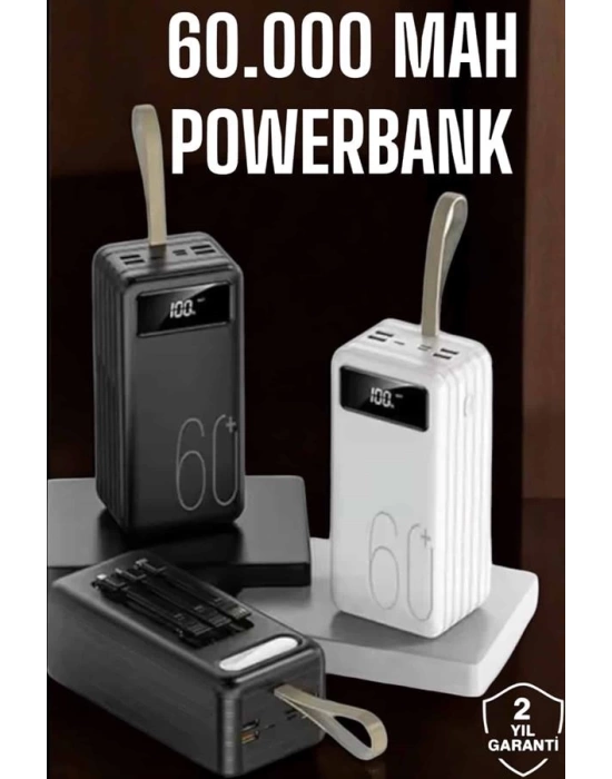 Powerbank 60.000 MAH Dijital Göstergeli 4 Portlu Taşınabilir