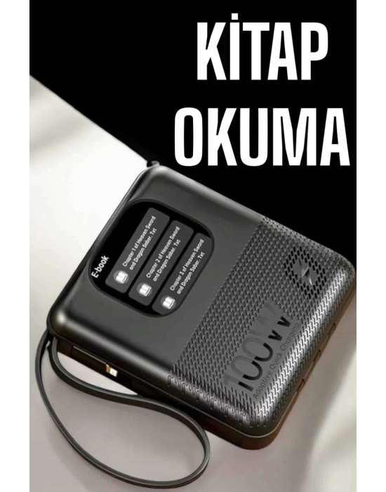 Powerbank Ekranlı Çok Fonksiyonlu Müzik Dinleme Kitap Okuma
