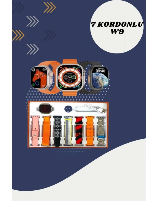 Powerbank Kulaklık ve 7 Kordonlu Akıllı Saat Çoklu Şarj Girişi Bluetooth Bağlantılı