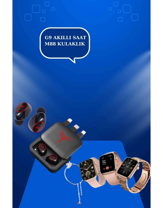 Powerbank Özellikli Bluetooth Kulaklık ve Nabız Ölçer Akıllı Saat Bileklik Hediyeli