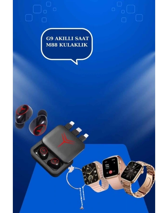 Powerbank Özellikli Bluetooth Kulaklık ve Nabız Ölçer Akıllı Saat Bileklik Hediyeli