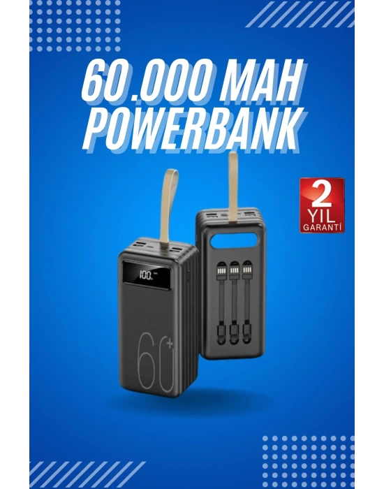 Powerbank Yüksek Kapasiteli 60.000 Mah Hızlı Şarj Şarj Özellikli Batarya