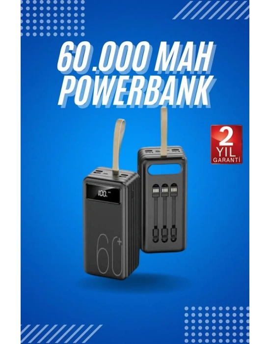 Powerbank Yüksek Kapasiteli 60.000 Mah Hızlı Şarj Şarj Özellikli Batarya