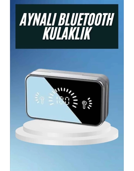 Powerbankli Bluetooth Kulaklık Yüksek Ses Aynalı Çift Dijital Gösterge Ekranı
