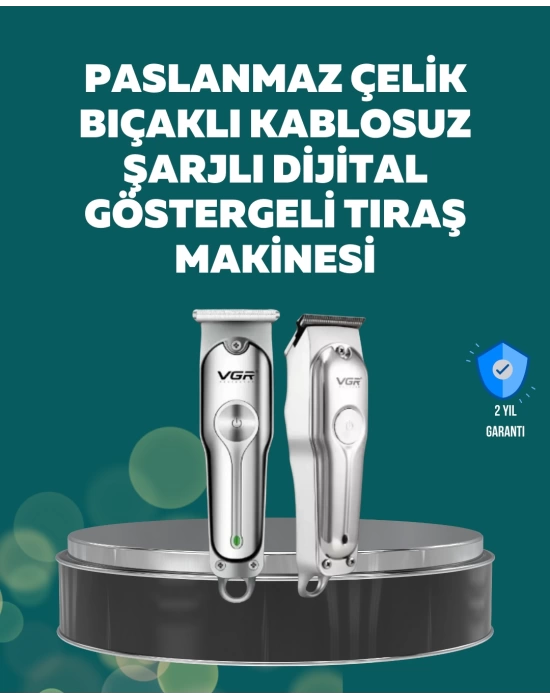 Profesyonel Saç ve Sakal Kesme Makinesi – Şarjlı, Sessiz Motor, Ayarlanabilir Tarak