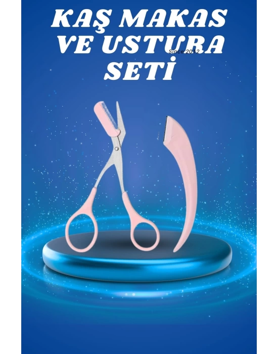 Profesyonel Taraklı Kaş Usturası ve Kaş Makası Bıyık Alma Kaş Usturası