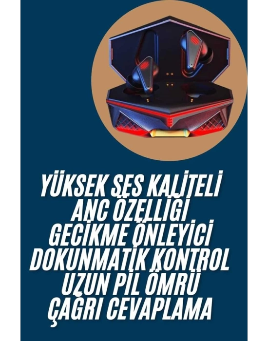 Profesyonel TWS Işıklı Kablosuz Bluetooth Kulaklık Oyuncu Kulaklığı