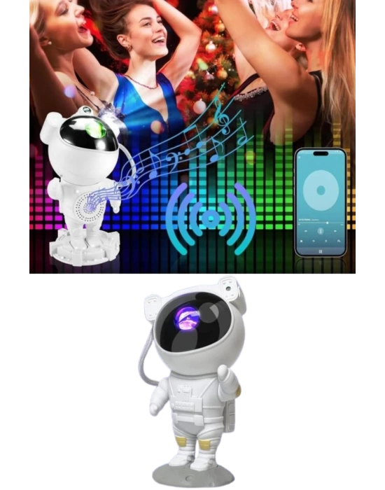 Projeksiyon Astronot Lamba Speaker Sevimli Astronot Bluetooth Hoparlör