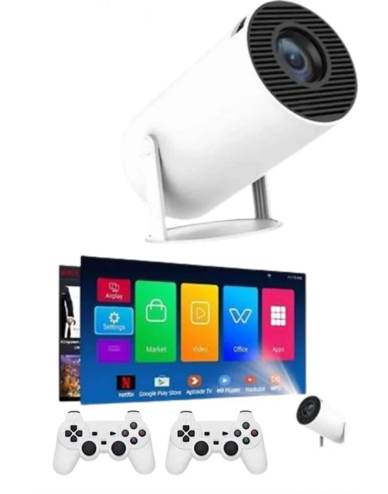 Projeksiyon Cihazı Video Oyun Konsolu Projektör Taşınabilir Ayaklı Çift Kollu 4K Çözünürlüklü