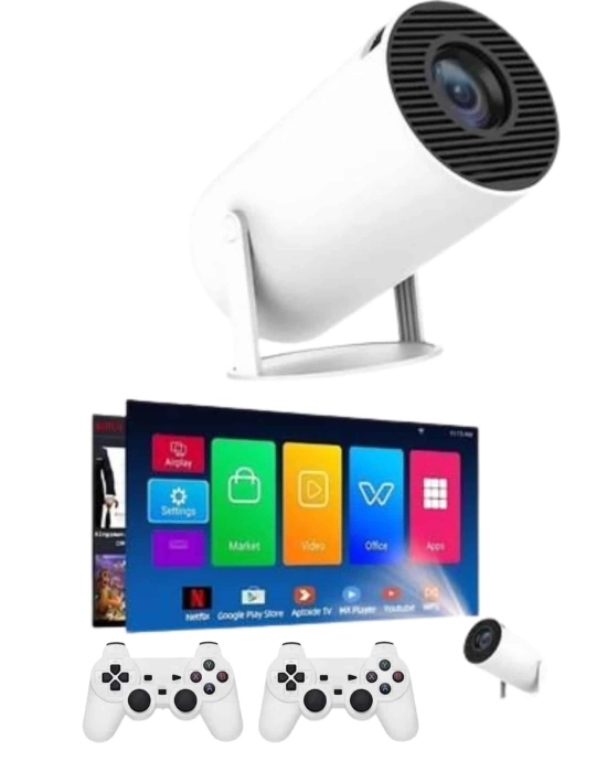 Projeksiyon Cihazı Video Oyun Konsolu Projektör Taşınabilir Ayaklı Çift Kollu 4K Çözünürlüklü