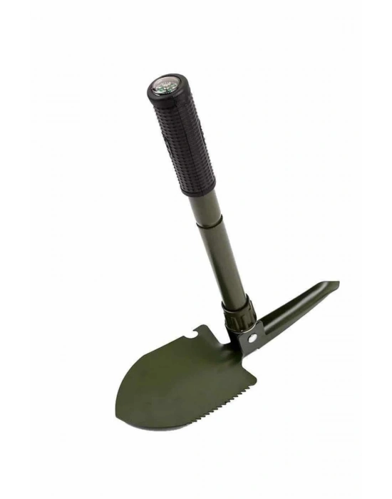 Pusulalı Katlanabilen Portatif Çantalı Mini Kazma Kürek Seti