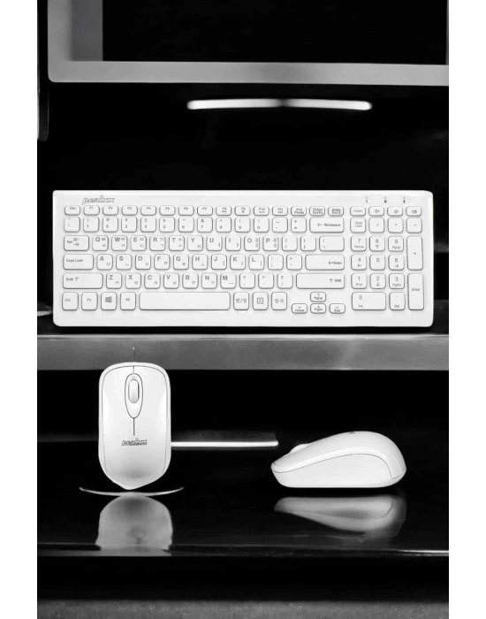 Q Klavye Beyaz Klavye Ve Mouse Seti Kablosuz USB Girişli
