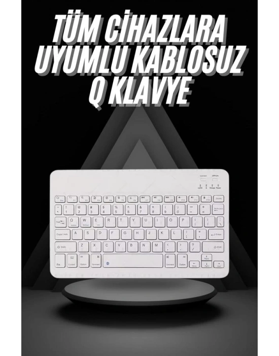 Q Klavye Türkçe Bluetooth Klavye Tüm Cihazlara Uyumlu Kablosuz