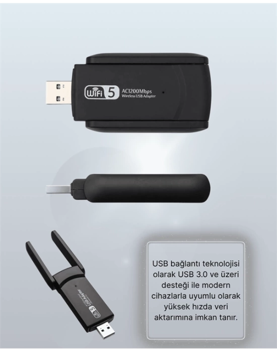 Realtek Chipsetli 5G Destekli Yüksek Hızlı Ağ Adaptörü