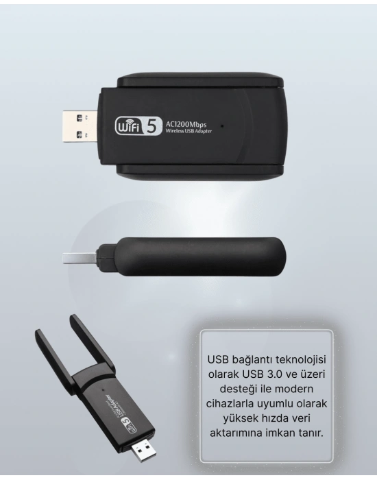 Realtek Chipsetli 5G Destekli Yüksek Hızlı Ağ Adaptörü