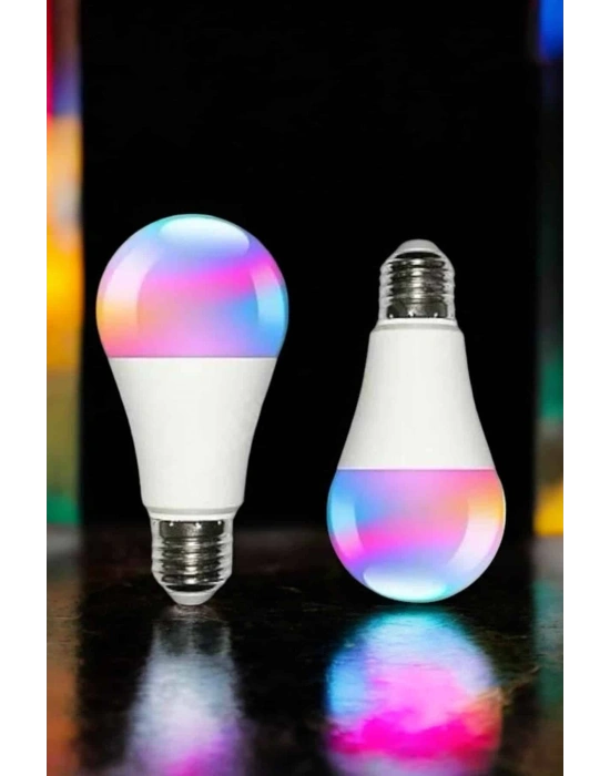 Renk Değiştirebilen RGB Işıklı Led Ampul A+Enerji 15 Watt Led Işık