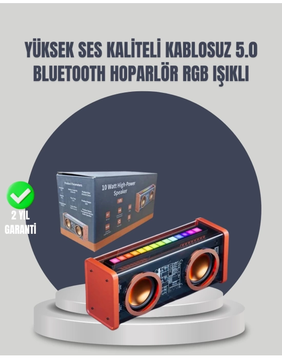 Renkli Işık Efektli Mini Bluetooth Hoparlör – Yüksek Ses Kalitesi ve Kolay Taşıma