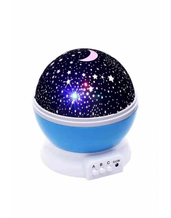 Renkli Yıldızlı Gökyüzü Projeksiyon Gece Lambası Pilli ve USB Kablolu