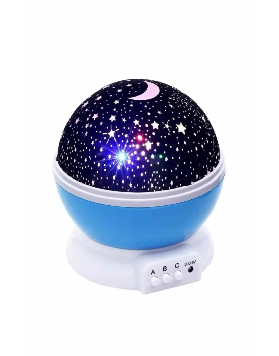 Renkli Yıldızlı Gökyüzü Projeksiyon Gece Lambası Pilli ve USB Kablolu