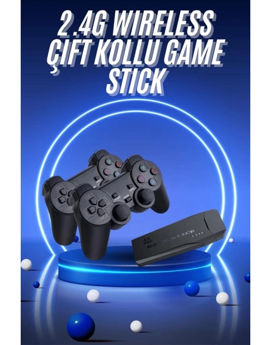 Retro Game Stick Çift Kol Kablosuz Atari Oyun Konsolu 2.4g Uyumlu