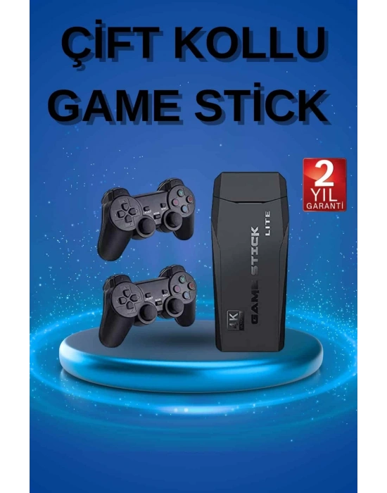 Retro Oyunlar 4k Game Stick 2.4g Kablosuz Çift Kol 3500 Oyun Atari