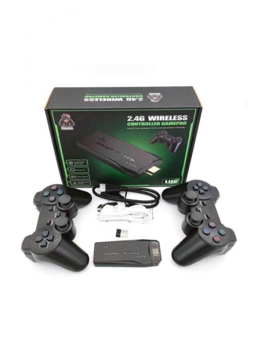 Retro Oyunlar 4k Game Stick 2.4g Kablosuz Çift Kol 3500 Oyun Atari