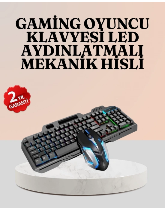 RGB Aydınlatmalı Oyuncu Klavye Mouse – Mekanik Hissiyat, Maksimum Kontrol