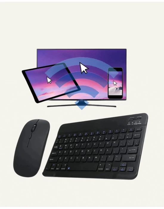 RGB Aydınlatmalı Şarjlı Kablosuz Klavye ve Mouse Seti – Modern ve Kompakt Tasarım