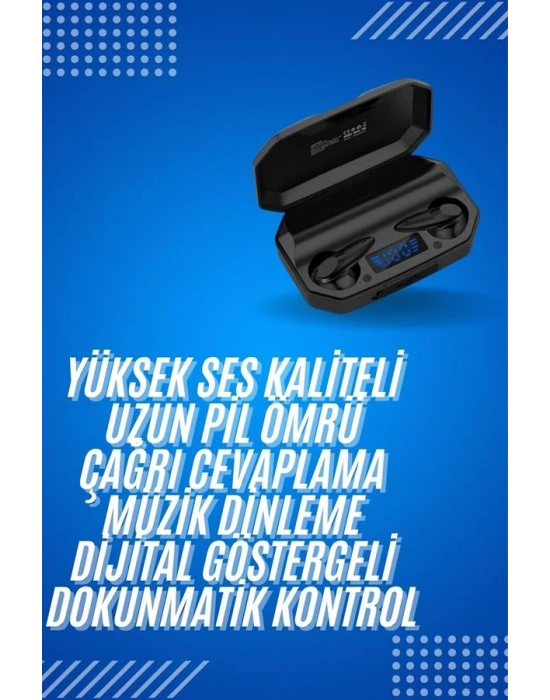 Rgb Işıklı Çift Mikrofonlu Siyah Profesyonel Oyuncu Kulaklığı Kablosuz Kulakiçi
