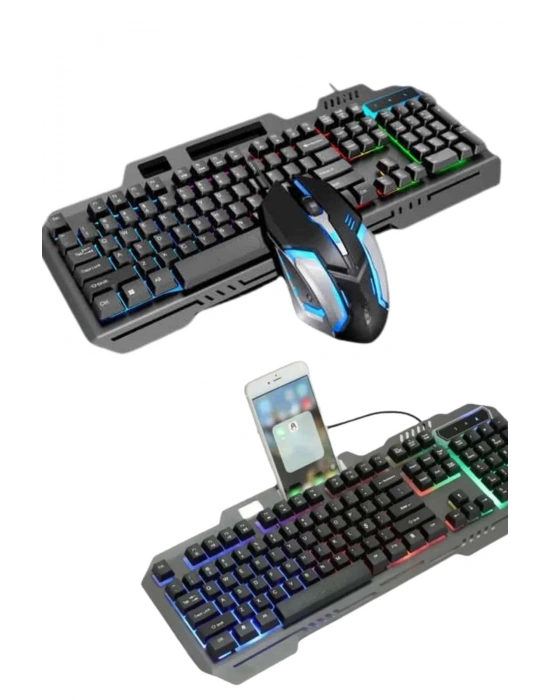 RGB Işıklı Gaming Oyuncu Klavye Q Klavye Mouse Hediyeli
