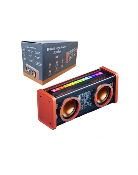RGB Işıklı Şeffaf Tasarım Kablosuz Bluetooth Hoparlör