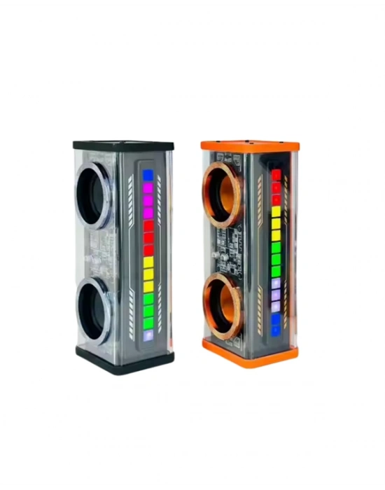 RGB Işıklı Şeffaf Tasarım Kablosuz Bluetooth Hoparlör