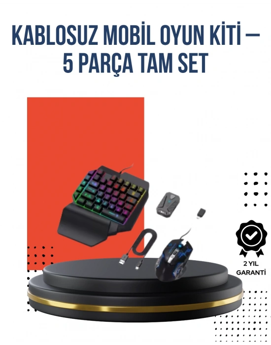 RGB Klavye + Mouse + Dönüştürücü Seti – Mobil Oyunlarda Üstün Kontrol
