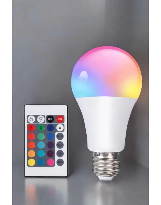 RGB Led Lamba Led Işık Ampul Renk Değiştirebilen 100 Watt